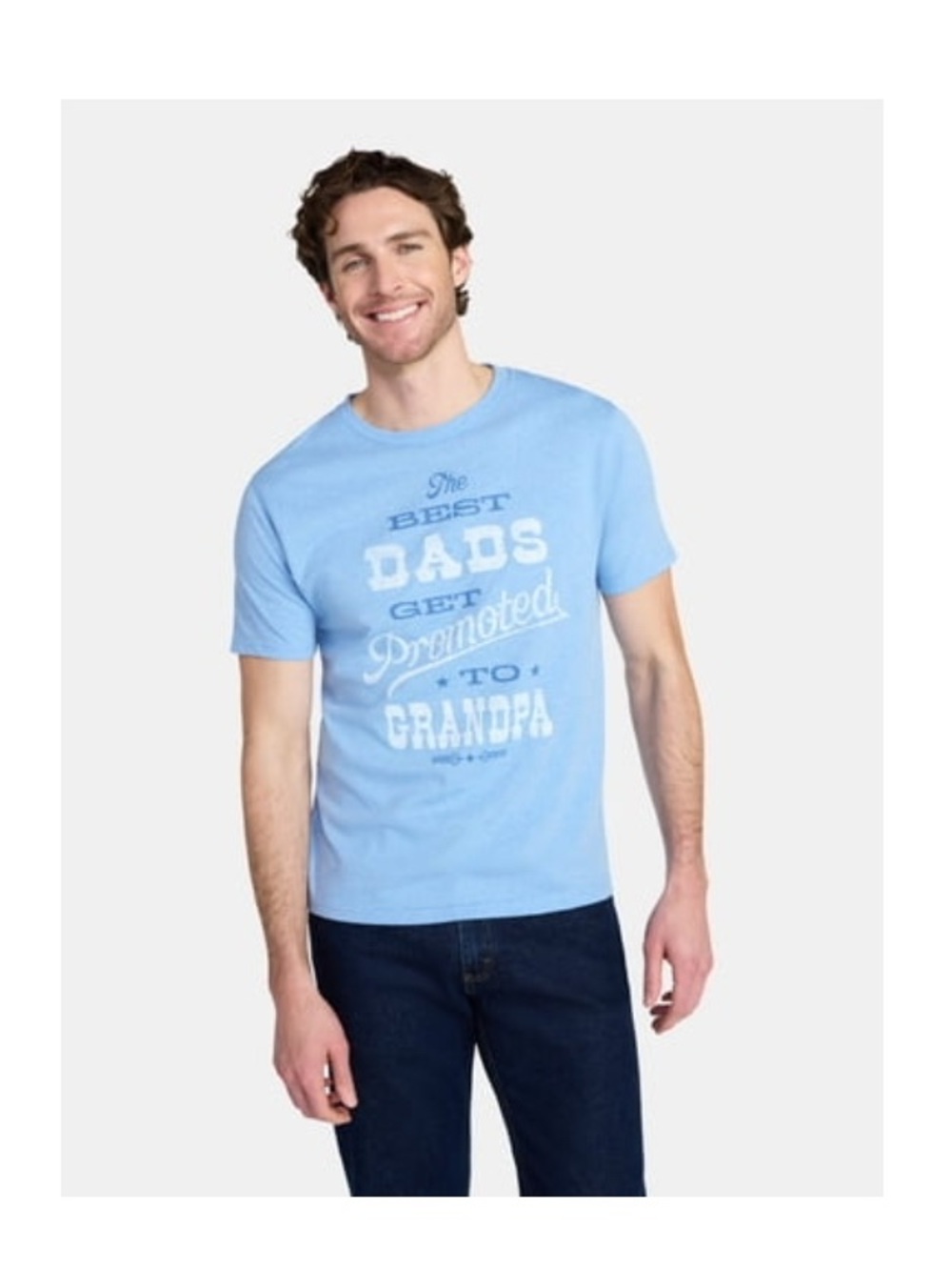 Celebrate It Light Blue Graphic Tee - "The Best Dads"